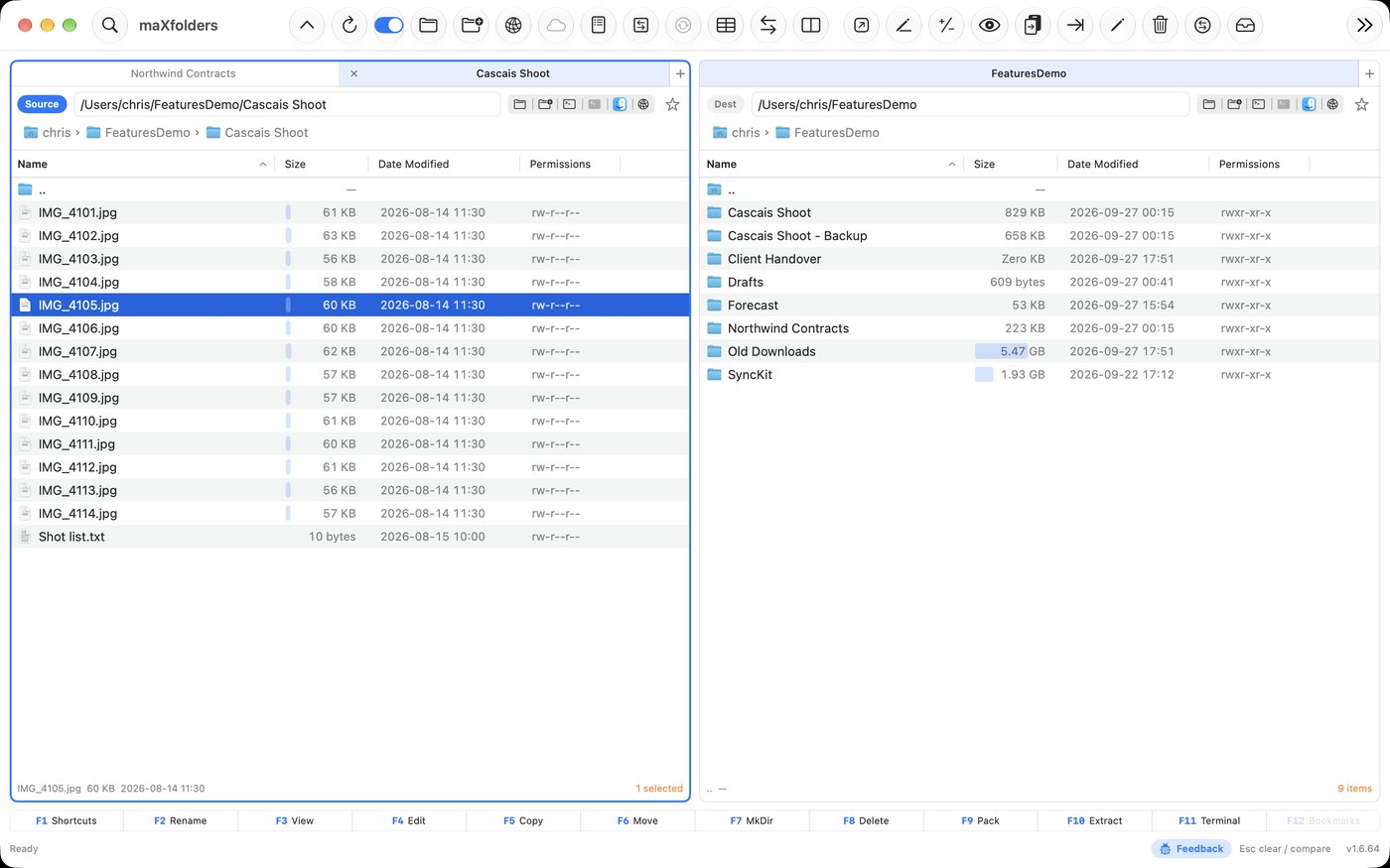 maXfolders in the Native light theme