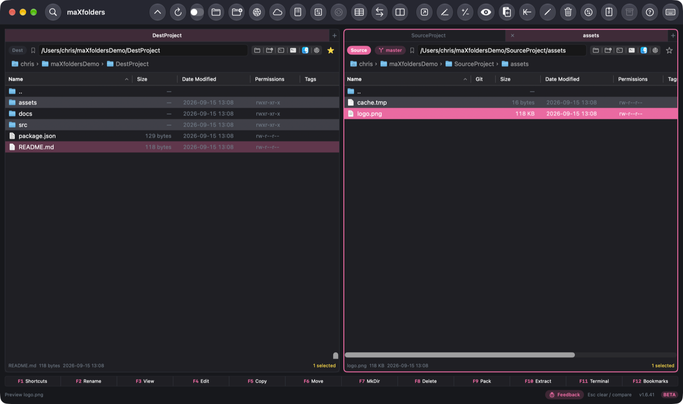 maXfolders in the Xcode theme